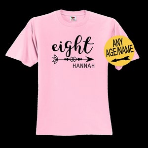 8th Birthday Shirt, Girls Birthday Shirt, Personalized Shirt, Custom Shirt, Birthday Girl Shirt, Eight Year Old Birthday, Eight and Great