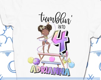 Tumblin Girls Birthday Party Shirt, Gymnastics Birthday Gift, Gymnast Theme Party Personalized Shirt, Gym Dance Party Outfit, Ballet Shirt
