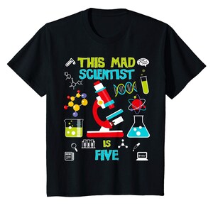 Mad Scientist Shirt, Mad Science Birthday Shirt, Personalized Shirt, Customized Shirt, Scientist Clipart, Mad Scientist Party, Party Gift