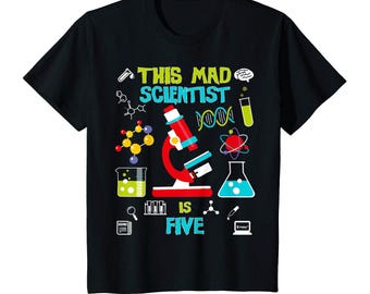Mad Scientist Shirt, Mad Science Birthday Shirt, Personalized Shirt, Customized Shirt, Scientist Clipart, Mad Scientist Party, Party Gift