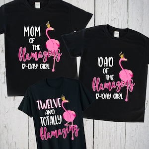 Pink Flamingo Birthday, Matching Family Shirts, Mom Dad Birthday Girl, Girls Birthday Shirt, Tropical Party, Birthday Girl, Beach Birthday