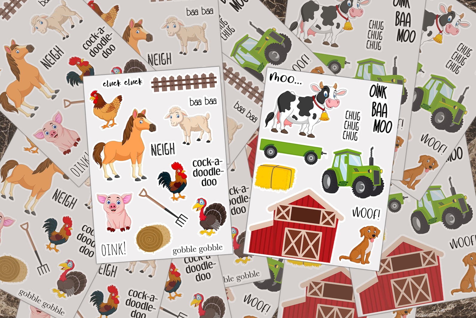 Sticker Sheets Farm Animals Vinyl Decal Activity Book Etsy