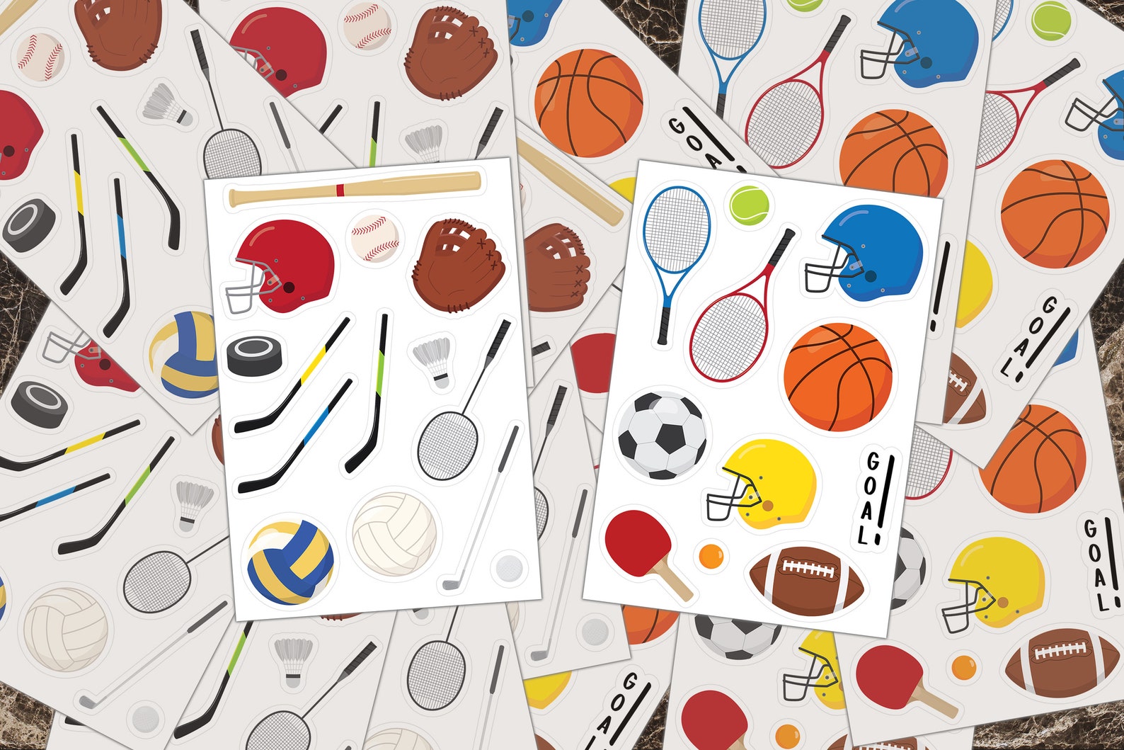 Sticker Sheets Sports Icon Stickers Activity Book Scrapbook Etsy