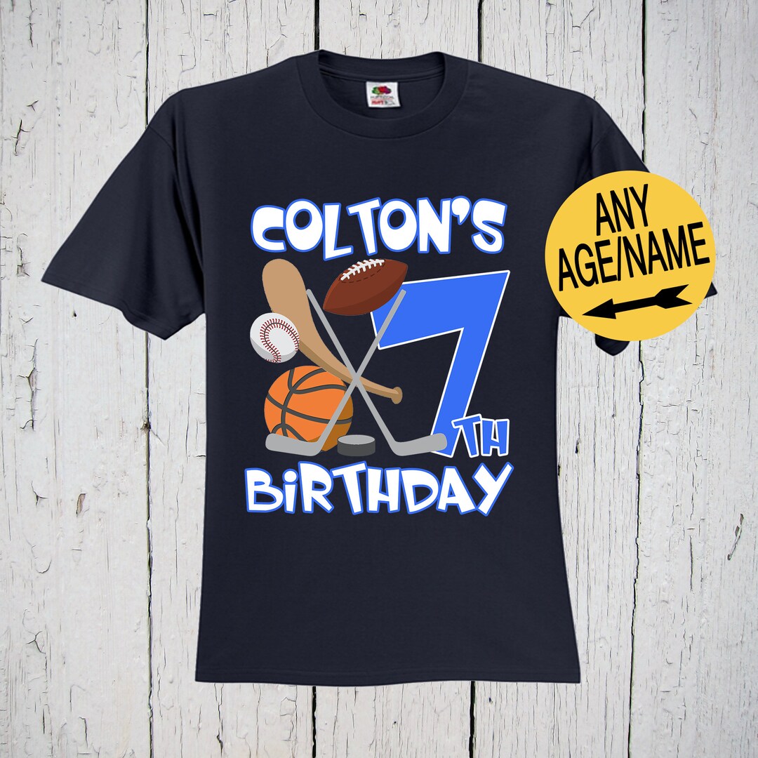 Personalized All Sports Birthday Shirt, Sports Theme, Hockey Shirt