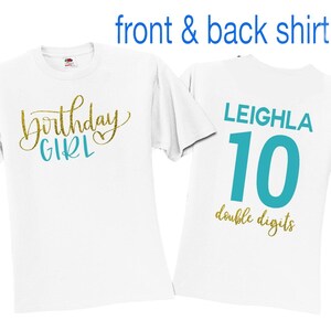 10th Birthday Shirt, Girls Personalized Double Digits Birthday Shirt, Girls Birthday Tshirt, Double Digits, Tenth Birthday, Ten Birthday