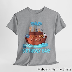 Personalized Noah&#39;s Ark Birthday Shirts, Family Birthday Set, Mommy Daddy and Me, Jungle Safari Animals, Christian Theme, Religious Party