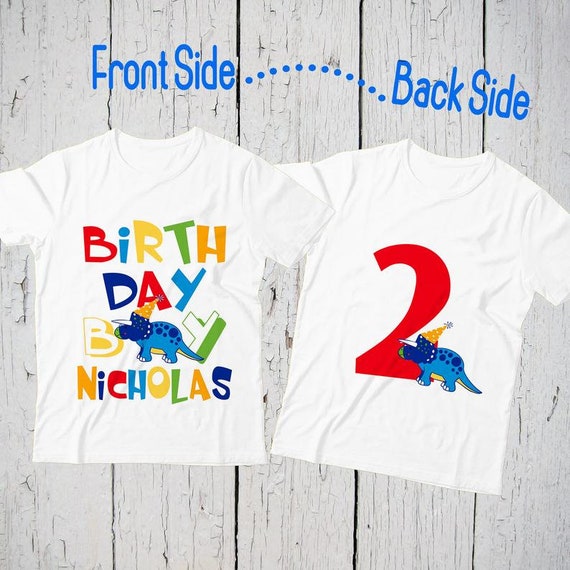 personalized dinosaur birthday shirt
