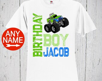 Truck Birthday Shirt, Birthday Boy, Personalized Shirt, Monster Truck Party, Monster Truck Tshirt, 4th Birthday Shirt, 5th Birthday Shirt
