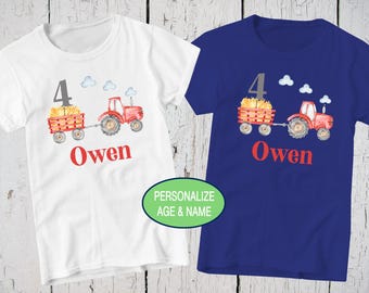 Tractor Birthday Shirt, Personalized Birthday Shirt, Red Tractor Shirt, Tractor Birthday Party, Tractor Themed Birthday, Tractor T Shirt