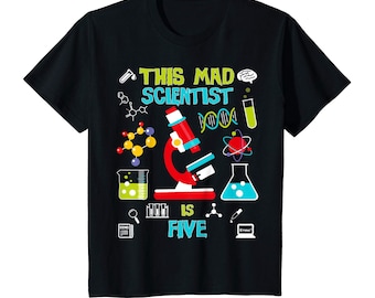 Mad Scientist Shirt, Mad Science Birthday Shirt, Personalized Shirt, Customized Shirt, Scientist Clipart, Mad Scientist Party, Party Gift