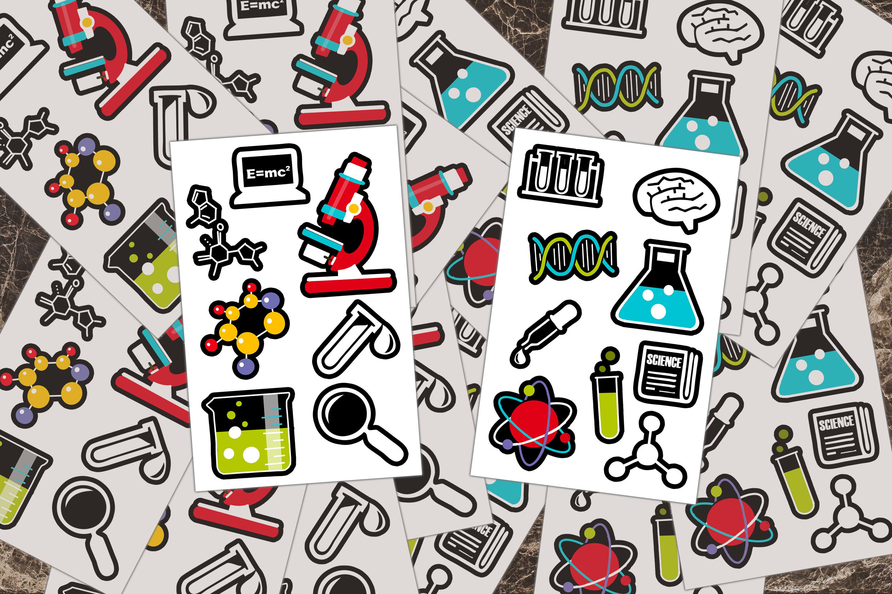 Science Sticker Cubes Sticker Sheets, Scientist Stickers, Vinyl Decals, Activity Book ...