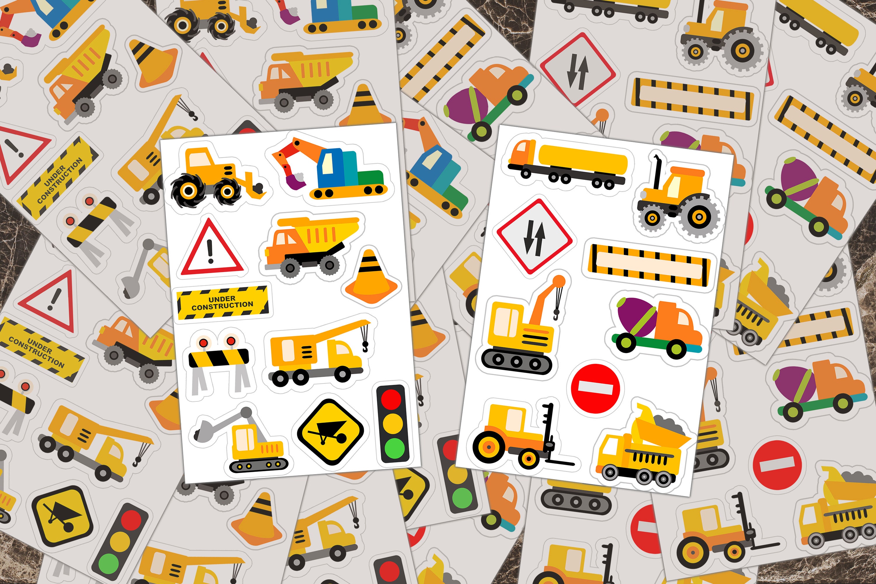 Construction Trucks Sticker Sheets Vinyl Decal Stickers for - Etsy
