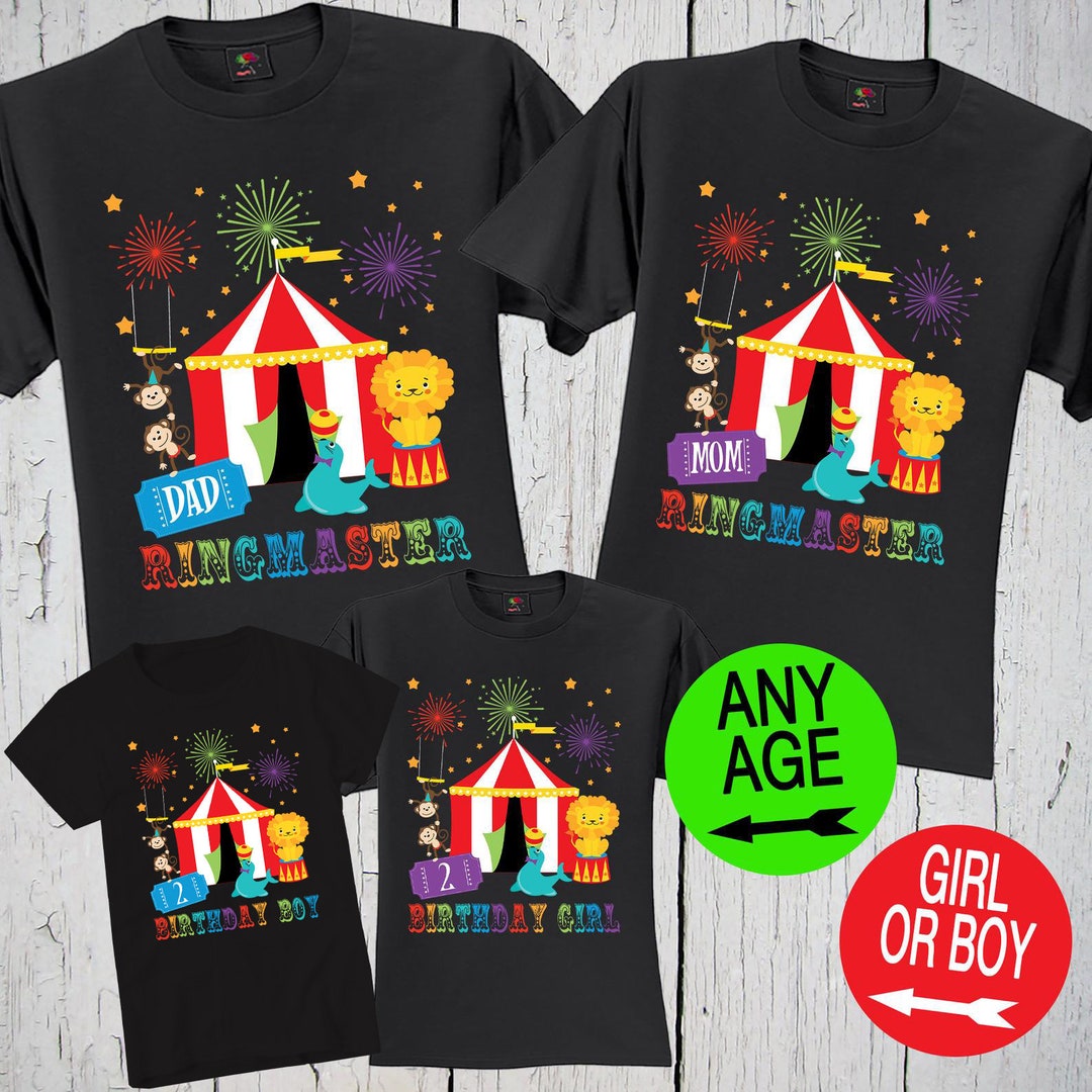 Cumplea os de circo camisas familiares a juego cumplea os de