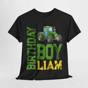 Birthday Boy Green Tractor Shirt For Kids, Personalized Farm Birthday Tee With Name, Green Tractor Party Shirt Gift For Toddler Or Child