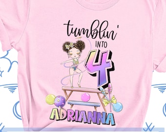 Tumblin Girls Birthday Party Shirt, Gymnastics Birthday Gift, Gymnast Theme Party Personalized Shirt, Gym Dance Party Outfit, Ballet Shirt