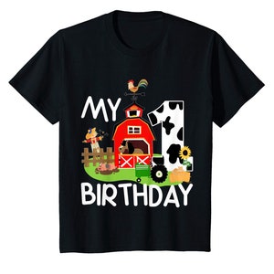 Farm Birthday Party Shirt, Barnyard Birthday, Farm 2nd Birthday, Personalized Farm Shirt, Farm Animal Party, Barnyard Party, Green Tractor