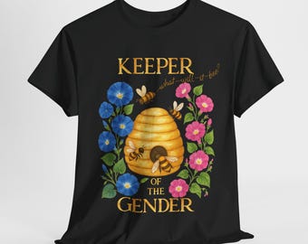 What Will It Bee Keeper of the Gender Shirt, Gender Reveal Party Shirt, Bee Theme Baby Shower Gift, Team Pink or Blue Surprise Reveal Tee