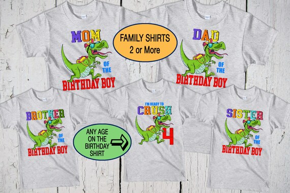 dinosaur birthday shirt family