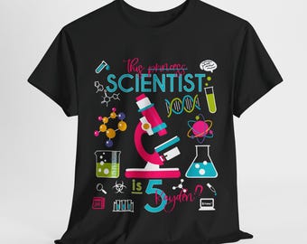 Personalized Scientist Birthday Shirt for Girls, Science Lab Princess Birthday Party Tee, Kids Birthday Girl Shirt Gift, Custom Name Shirt