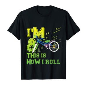 Kids This Is How I Roll Birthday Bicycle Party Bike T-Shirt All Ages 1 2 3 4 5 6 7 8 9 10 11 12 Years Old image 1