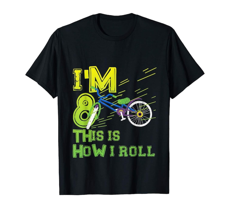 Kids This Is How I Roll Birthday Bicycle Party Bike T-Shirt All Ages 1 2 3 4 5 6 7 8 9 10 11 12 Years Old image 1