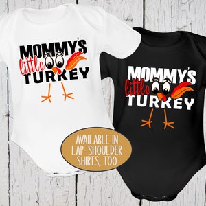 Mommy&#39;s Little Turkey, Thanksgiving Shirt, Infant Bodysuit, Fall Baby Outfit, Little Turkey Shirt, Baby Shower Gift, Thanksgiving Baby
