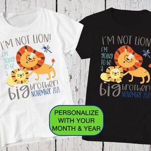 Lion Big Brother Shirt, Big Brother To Be, Big Brother Gift, Big Brother T Shirt, Big Bro Shirt, Pregnancy Announcement, New Big Brother Tee