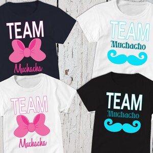 Team Muchacha, Team Muchacho, Pink or Blue Shirt, Party Shirts, Gender Reveal Shirts, Baby Shower, Pregnancy Announcement, It&#39;s A Boy Girl