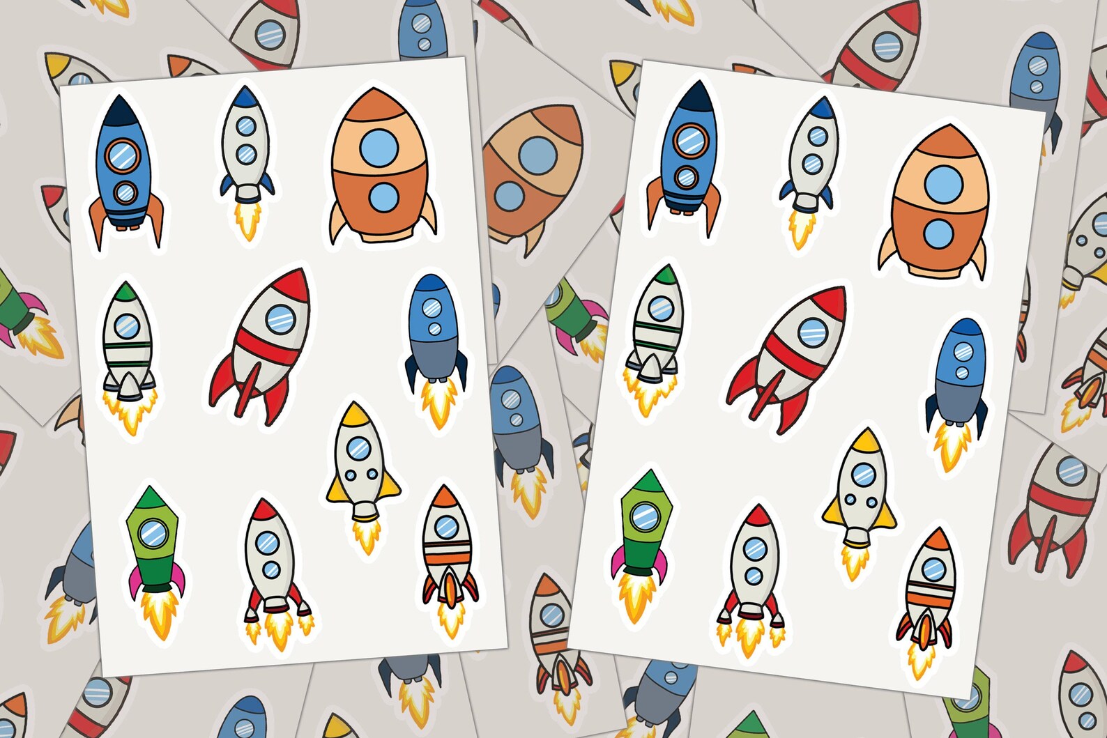 Rocket Stickers for Kids, Sticker Sheets, Vinyl Decal, Space Sticker ...