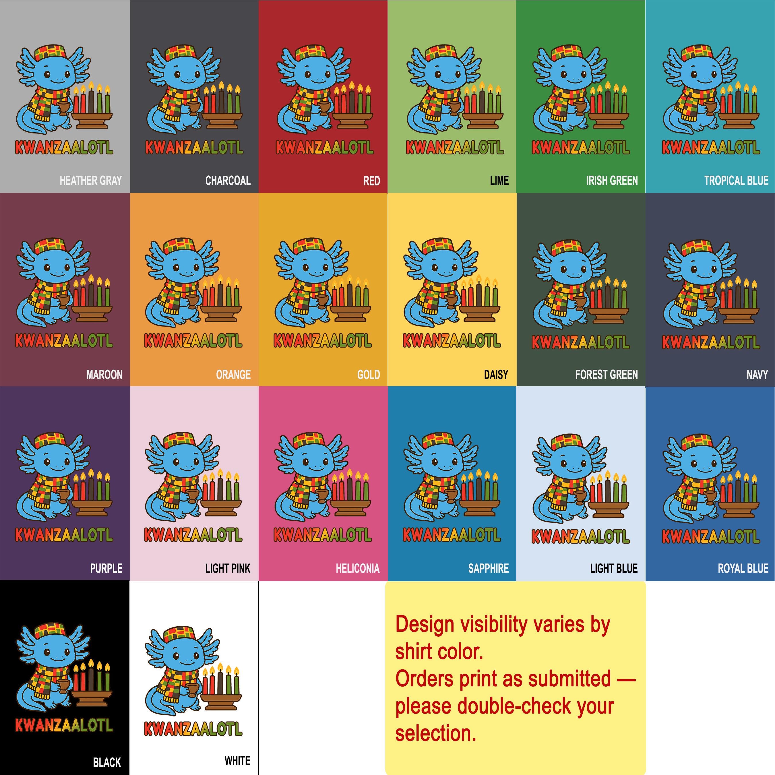 Kwanzaalotl Shirt, Axolotl Kwanzaa T-shirt, Funny Holiday Axolotl