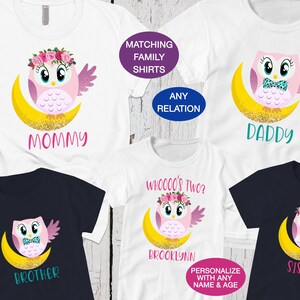 Whos Two Owl Birthday Shirt, Family Birthday, Kids Shirt, Girls Second Birthday, Owl Tshirt, Sibling Birthday, Customized Shirt, Bird Shirt