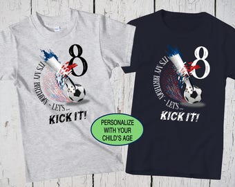 Soccer Birthday Shirt, Personalized Shirt, Boys Soccer Birthday Shirt, Birthday Soccer, Girls Soccer Shirt, Soccer Party, Sports Theme Tee