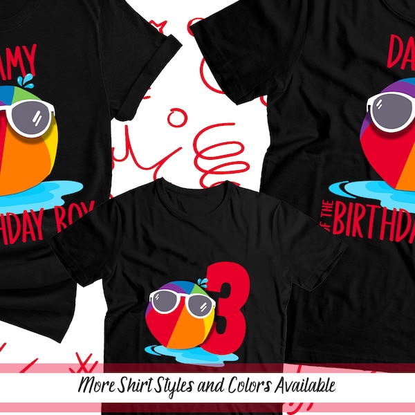 Beach Ball Birthday Shirts, Matching Family T-Shirts, Personalized Shirt, Family Set, Pool Party Tees, Beach Theme Birthday, Vacation Party