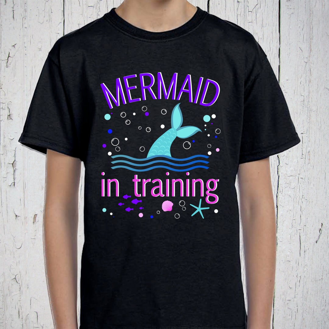 Mermaid in Training Shirt, Mermaid Birthday, Girls Mermaid Tshirt