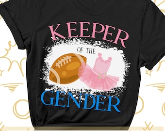 Keeper Of The Gender Reveal Shirt, Tutus or Touchdowns, Football Ballers, Baby Reveal, Pregnancy Announce, He or She, Boy or Girl, Pink Blue