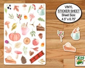 Fall Stickers, Journaling Stickers Fall Gift, Water Bottle Sticker, Cottagecore Stickers, Mushroom Sticker Sheet, Fall Clipart Mini Stickers