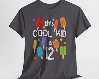 Cool Kid Ice Pop Popsicles Birthday Shirt, Ice Cream Theme Party, Custom Birthday Outfit, Personalized with Any Age, Summer Pool Beach Party