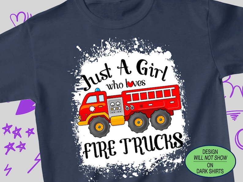 Just A Girl Who Loves Fire Trucks Fire Truck Shirt Fire Etsy