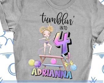 Tumblin Girls Birthday Party Shirt, Gymnastics Birthday Gift, Gymnast Theme Party Personalized Shirt, Gym Dance Party Outfit, Ballet Shirt