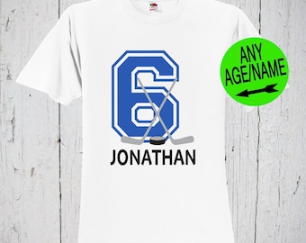 Hockey Birthday Shirt, Personalized Shirt, Hockey Party, Ice Hockey Gifts, Hockey T-Shirt, Ice Hockey, Hockey Shirt, Hockey Birthday Party