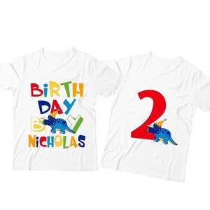 2nd Birthday Shirt, Dinosaur Party, Personalized Shirt, Birthday Boy, Dinosaur Birthday, Dino, Dinosaur Shirt, Customized, Dinosaurs