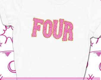4th Birthday Shirt, Fourth Birthday Girl Tshirt, Birthday Girl Outfit,4 Birthday Shirt, Girls Birthday Shirt, Four Years Old Birthday Gift