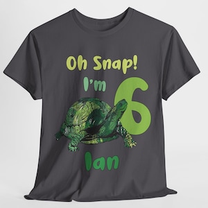Oh Snap Turtle Personalized Birthday Party Shirt, Cute Animal Shirt, Birthday Boy Shirt, Custom Birthday Gift, Turtle Gifts for Grandson