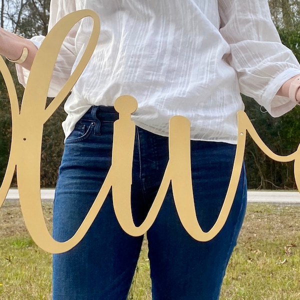 Custom Metal Name Sign | Nursery Wall Decor | Kids Room Decor | Custom Name | Monogram | Cursive name | Girls name | Birthday | Christmas
