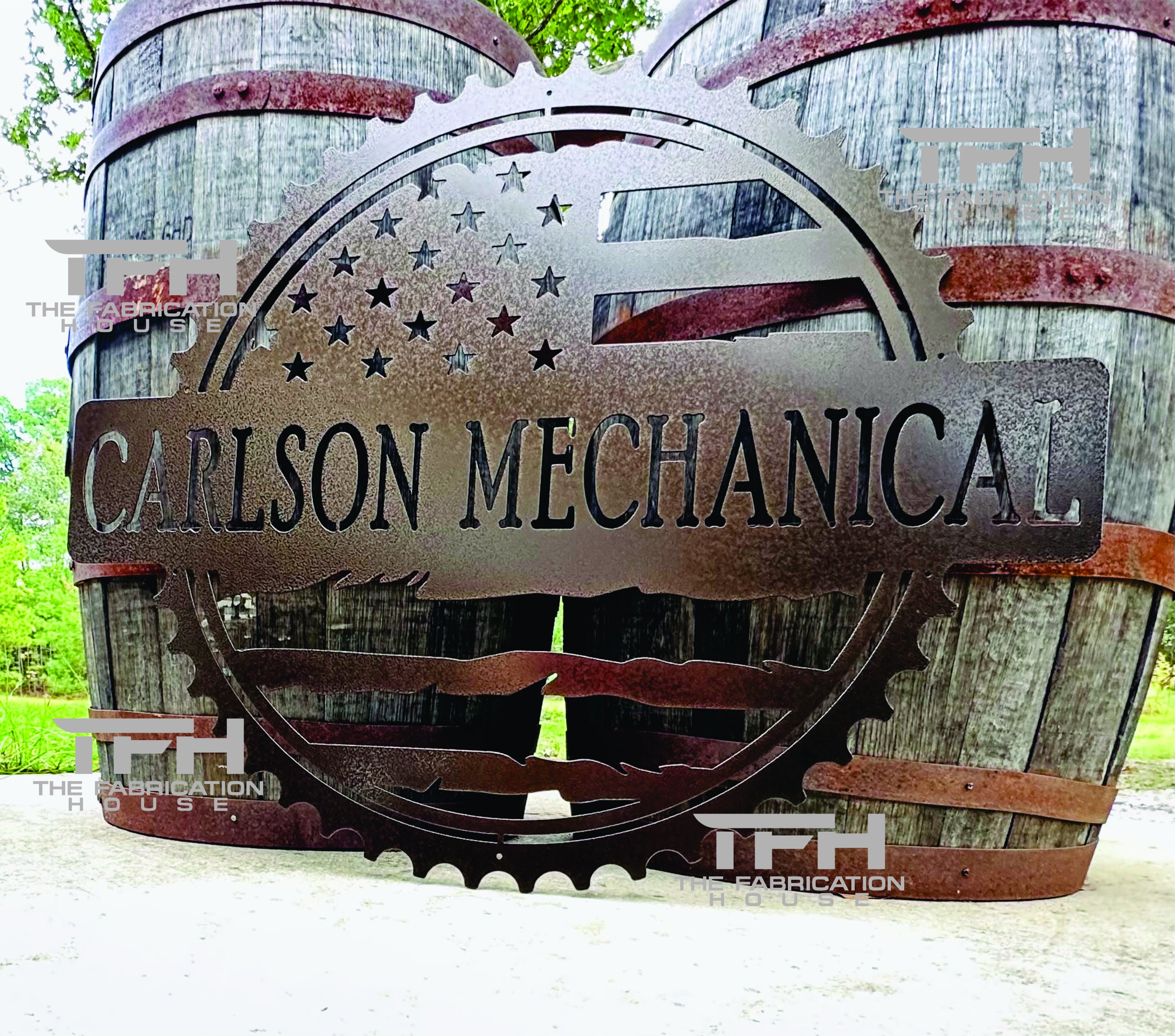 Custom American Flag Workshop Sign | Personalized Gear Sign | Garage ...