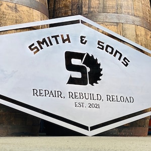 24&quot;x36&quot; Custom Logo Cut-Out Business Metal Sign | Outdoor logo sign | Front Office Business Sign | Business logo sign | Christmas