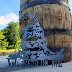 Don&#39;t Tread on Me Metal Wall Art Garage Decor | Man Cave | His Birthday | Semper Fi | Gift for him | christmas | patriotic