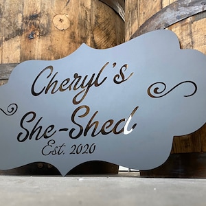 She Shed Personalized Metal Sign | She Shed Outdoor Sign Decor | Gift for her | Christmas