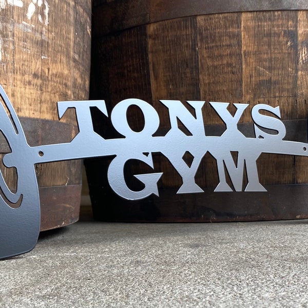 Personalized Gym Sign | Weights Sign | Metal Fitness Sign | Garage Sign | Workout Sign | Man cave sign | Barbell | Mother's day