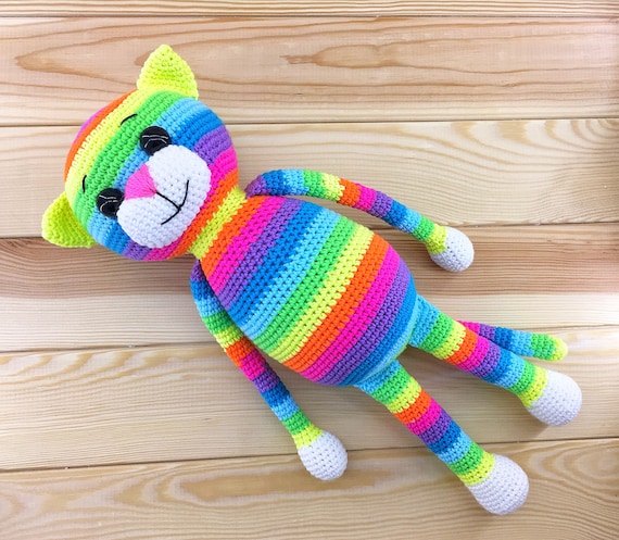 rainbow stuffed cat